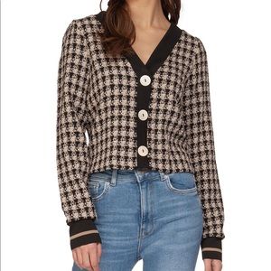 Dex long-sleeve tweed top